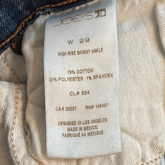 Joe's Jeans Women’s Size 29 High Rise Skinny Ankle Cropped‎ Denim Vintage SIYEH - Picture 9 of 10